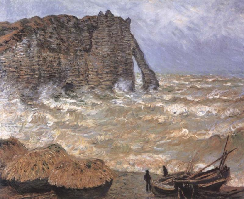 Claude Monet Etretat,Rough Sea oil painting picture